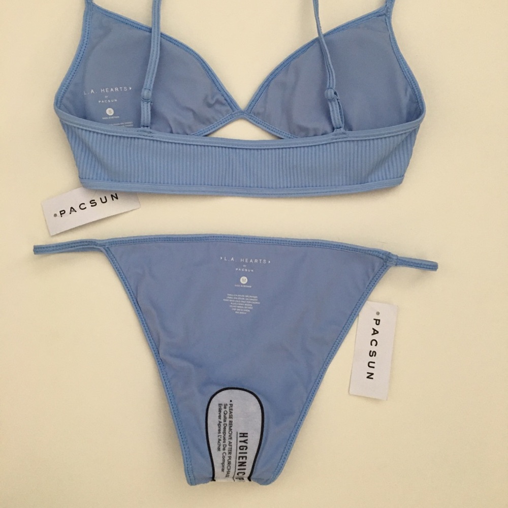 ❤️ SOLD LA Hearts Ribbed Bikini Set Sz S / M - Picture 3 of 5